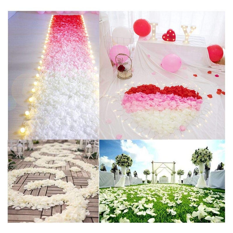 KnR Harmony Rose Petals Ivory 1200pcs Fake Flower Petals Artificial Silk Rose Petals for Girl Wedding Table Centerpieces Romantic Night Valentine's Day Birthday Party Decoration - Image 3